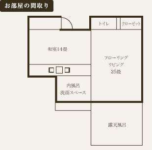 特別室 雪待月：お部屋の間取り